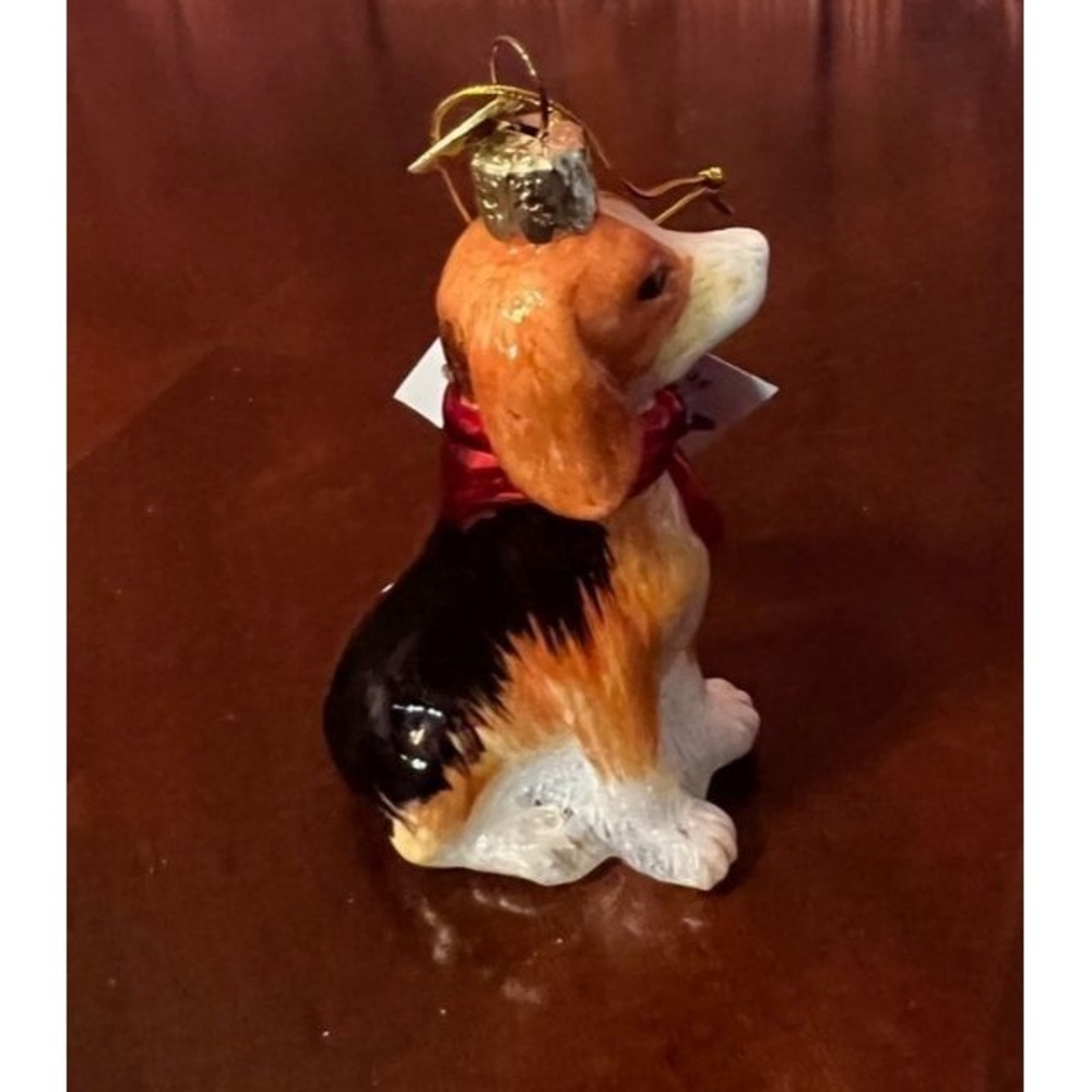 Glass Beagle‎ Dog christmas Ornament kurt s adler Noble Gems Hand-Crafted